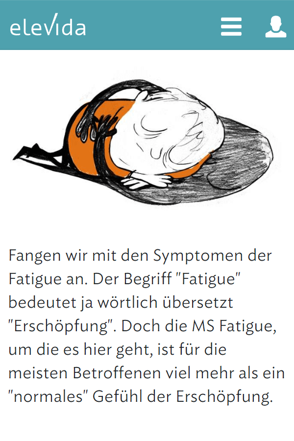 Screenshot Inhalt, MS Fatigue Information, mehr als Erschöpfung.